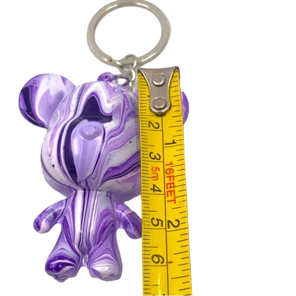 Painting Fluid Purple Art Bear Keychain - Picture 4 of 4